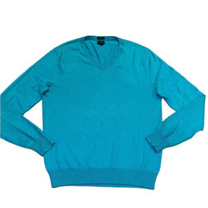 J. Crew Turquoise V-Neck cashmere blend Sweater for Men